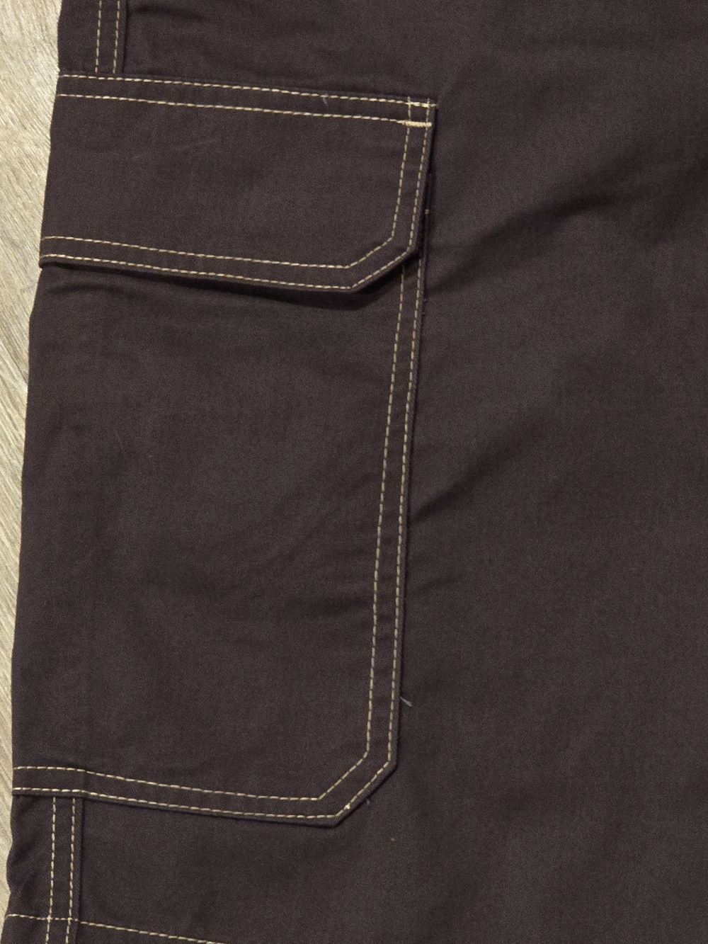 True Religion Cargo Shorts 34 Bracken Brown White Contrast Stitch Y2K Streetwear - Picture 5 of 9